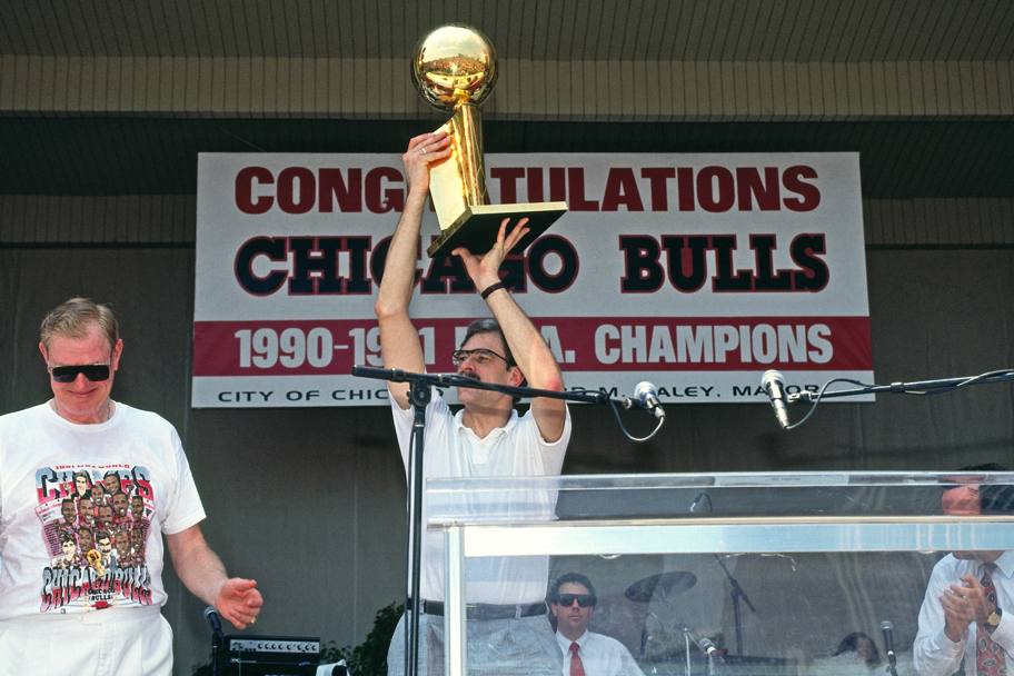 Giugno 1991: Jackson e i Bulls festeggiano il primo titolo della loro storia comune